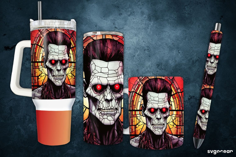 Halloween Frankenstein Bundle | Tumbler | Mug | Pen Sublimation SvgOcean 