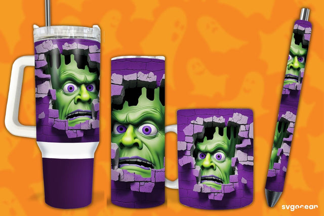 Halloween Frankenstein Bundle | Tumbler | Mug | Pen Sublimation SvgOcean 
