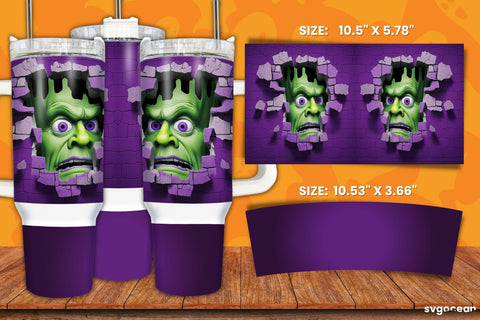 Halloween Frankenstein Bundle | Tumbler | Mug | Pen Sublimation SvgOcean 