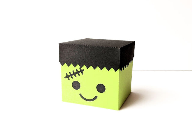 Halloween Frankenstein's Monster Cube Box SVG 3D Paper Risa Rocks It 