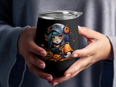 Halloween Gamer Girl T-shirt PNG Sublimation Luvleigh Digitals 