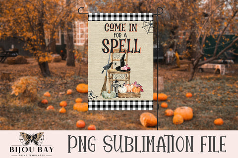 Halloween Garden Flag - Come in for a spell Sublimation BijouBay 