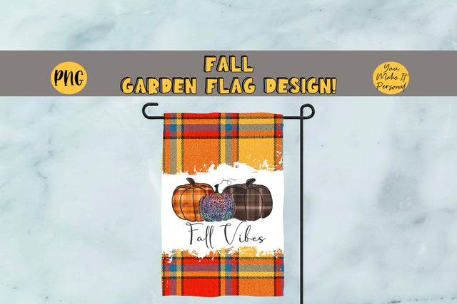 Halloween Garden Flag Design!, Fall Vibes Pumpkin Garden Flag, Perfect for 12x18 inch Sublimation Garden Flag Blanks Sublimation You Make It Personal 