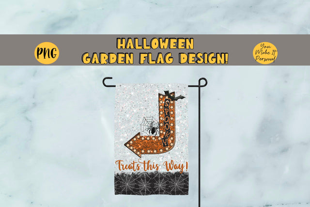 Halloween Garden Flag Design!, Spooky Treats This Way Garden Flag, Perfect for 12x18 inch Sublimation Garden Flag Blanks Sublimation You Make It Personal 