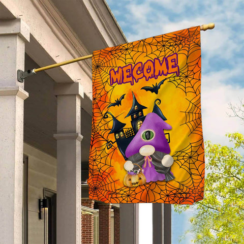 Halloween garden flag design, sublimation design, Dracula gnome with bats, spider webs, Welcome Sublimation CaldwellArt 