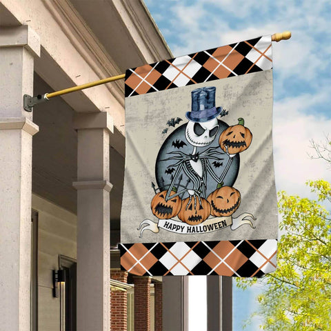 Halloween garden flag design, sublimation design, skeleton, jack o lantern, pumpkin ,happy Halloween Sublimation CaldwellArt 