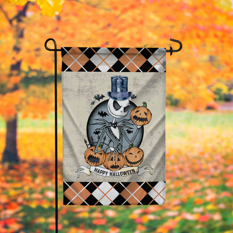 Halloween garden flag design, sublimation design, skeleton, jack o lantern, pumpkin ,happy Halloween Sublimation CaldwellArt 