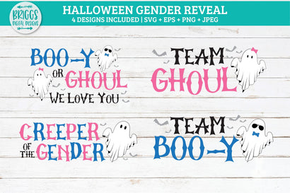 Halloween Gender Reveal SVG Bundle | Funny Ghost Gender Reveal SVG BriggsDigitalDesigns 