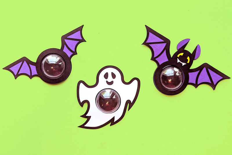 Halloween Ghost and Bat Candy Dome Holder SVG Trio 3D Paper Risa Rocks It 