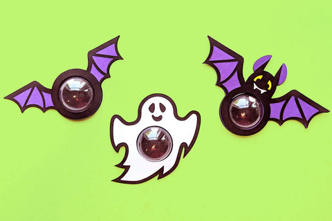 Halloween Ghost and Bat Candy Dome Holder SVG Trio 3D Paper Risa Rocks It 