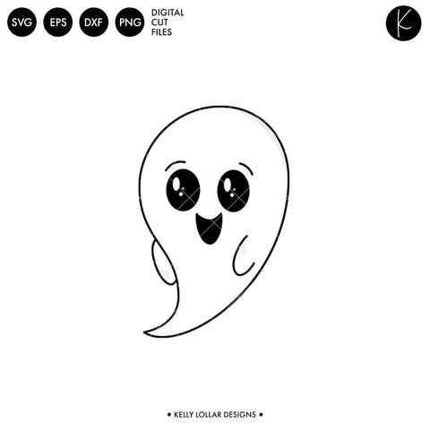 Halloween Ghost Character SVG Kelly Lollar Designs 