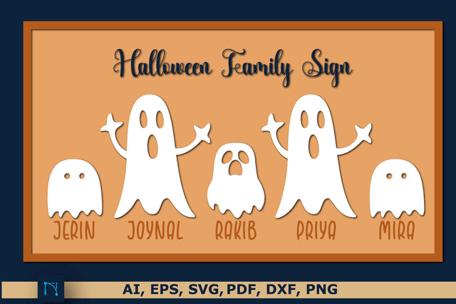 Halloween Ghost Family Sign SVG SVG MD JOYNAL ABDIN 