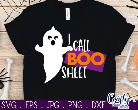 Halloween - Ghost - I Call Boo Sheet - Adult Halloween SVG Crafty Mama Studios 