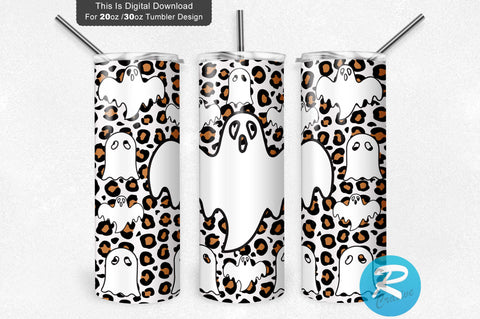 Halloween Ghost Leopard 20 oz / 30 oz Tumbler PNG Sublimation Regulrcrative 