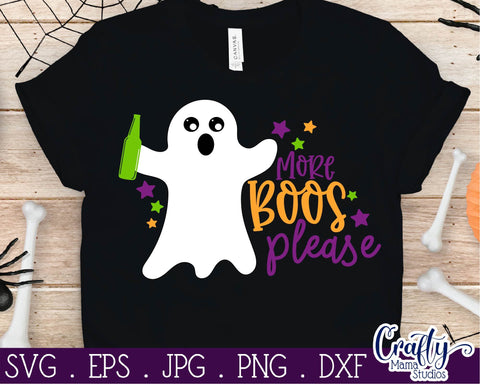 Halloween - Ghost - More Boos Please - Adult Halloween SVG Crafty Mama Studios 