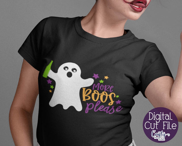 Halloween - Ghost - More Boos Please - Adult Halloween SVG Crafty Mama Studios 