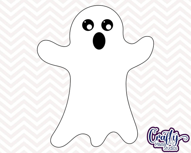 Halloween - Ghost Outline - Kid's Halloween SVG Crafty Mama Studios 