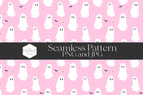 Halloween Ghost Seamless Pattern| Halloween Surface Pattern Sublimation The Honey Company 