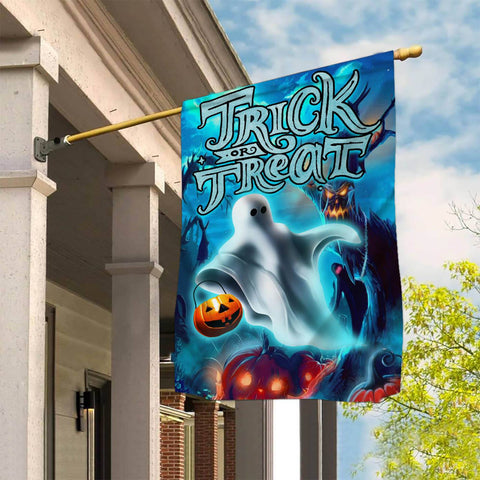 Halloween Ghost Trick Or Treat Garden Flag - 12x18 Garden Flag Sublimation Design Download PNG File Instant Download Sublimation CaldwellArt 