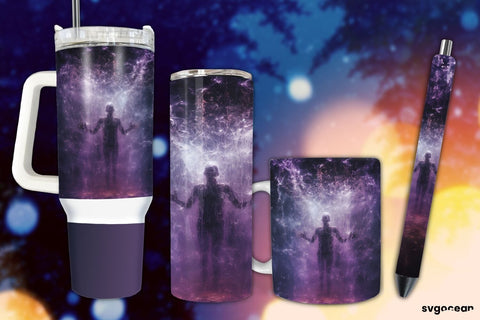 Halloween Ghost Wrap Bundle | Tumbler | Mug | Pen Sublimation SvgOcean 