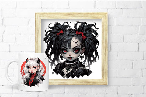 Halloween Girl Clipart Bundle - Gothic Fashion Sublimation Sublimation OrangeBrushStudio 