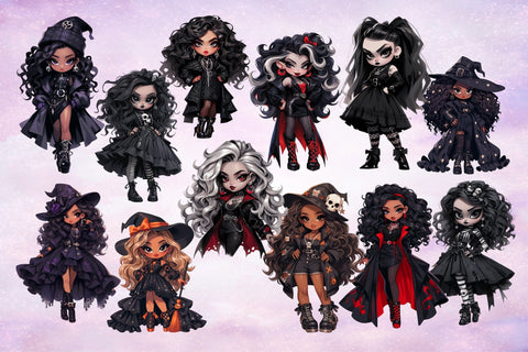 Halloween Girl Clipart, Cute Girl Sublimation, Chibi Clipart Sublimation OrangeBrushStudio 