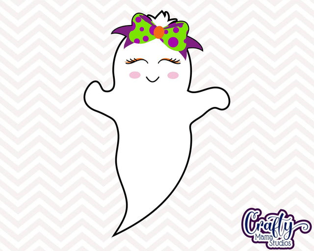 Halloween - Girl Ghost - Kid's Halloween SVG Crafty Mama Studios 