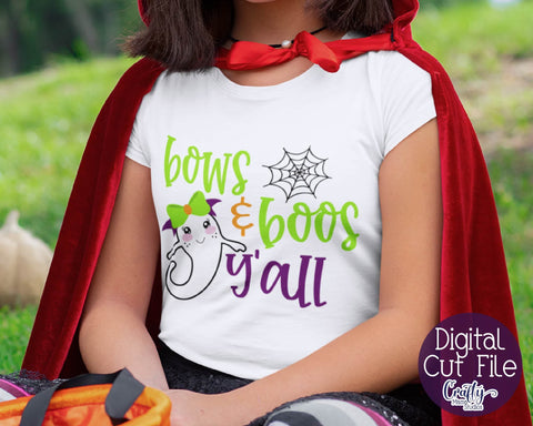 Halloween - Girl Halloween - Bows And Boos Y'all - Cute Ghost SVG Crafty Mama Studios 