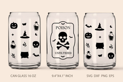 Halloween glass can bundle SVG KMarinaDesign 