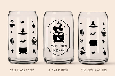 Halloween glass can bundle SVG KMarinaDesign 