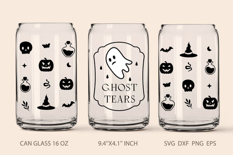 Halloween glass can bundle SVG KMarinaDesign 