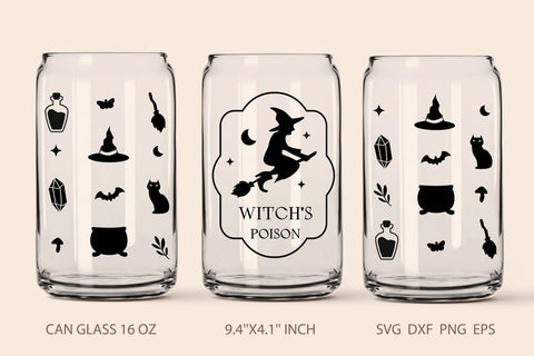 Halloween glass can bundle SVG KMarinaDesign 