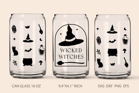 Halloween glass can bundle SVG KMarinaDesign 