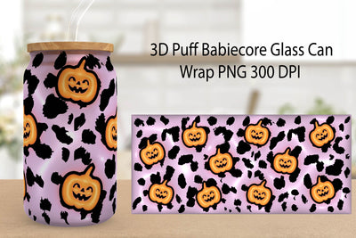 Halloween Glass can wrap. 3D Puff Halloween Sublimation. Sublimation Samaha Design 
