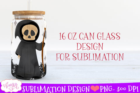 Halloween glass can wrap for sublimation | Black cat PNG Sublimation Amorclipart 