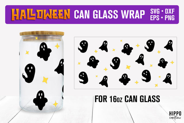 Halloween Glass Can Wrap, Halloween Can Glass, Beer Can Wrap SVG Hippo Creations 