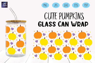 Halloween Glass Can Wrap | Pumpkin Glass Can Wrap SVG Angel Lynne Designs 