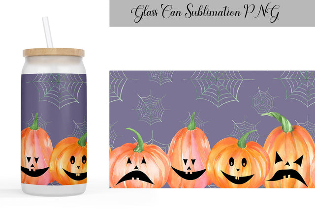 Halloween Glass Can Wrap Sublimation WatercolorColorDream 