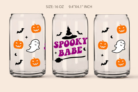halloween glass can wrap svg bundle SVG KMarinaDesign 