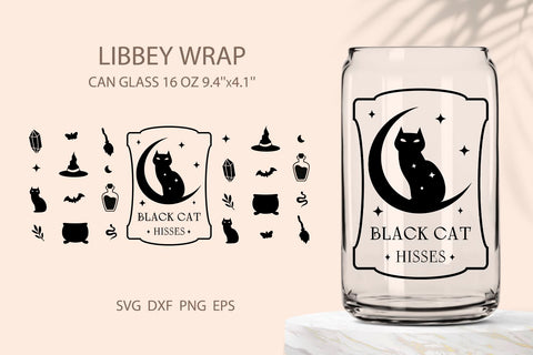 Halloween glass can wrap svg SVG KMarinaDesign 