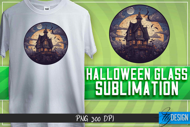 Halloween Glass Sublimation | T-Shirt Design Sublimation Fly Design 