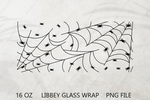 Halloween glass wrap, 16oz libbey glass with spider web Sublimation AnastasiyaArtDesign 