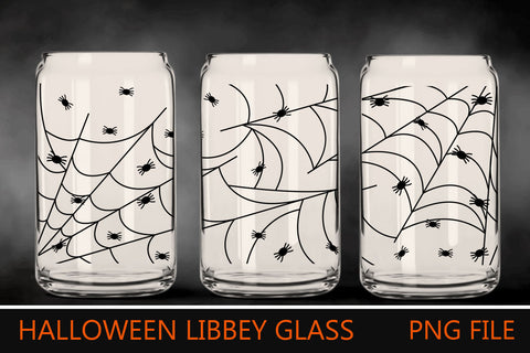 Halloween glass wrap, 16oz libbey glass with spider web Sublimation AnastasiyaArtDesign 