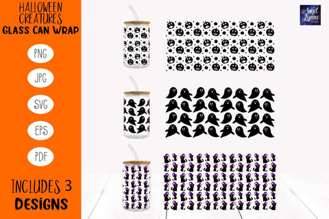 Halloween Glass Wrap Bundle | Halloween Pattern Glass Wrap SVG Angel Lynne Designs 
