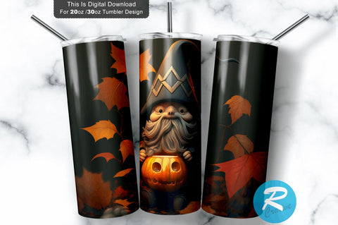 Halloween Gnome 20 oz / 30 oz Tumbler PNG Sublimation Regulrcrative 