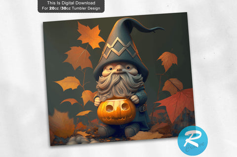 Halloween Gnome 20 oz / 30 oz Tumbler PNG Sublimation Regulrcrative 