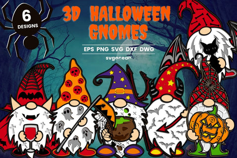 Halloween Gnome 3D Svg Bundle SVG SvgOcean 