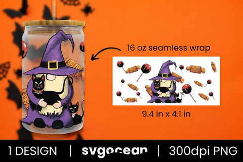 Halloween Gnome Can Glass Wrap Sublimation Bundle Sublimation SvgOcean 