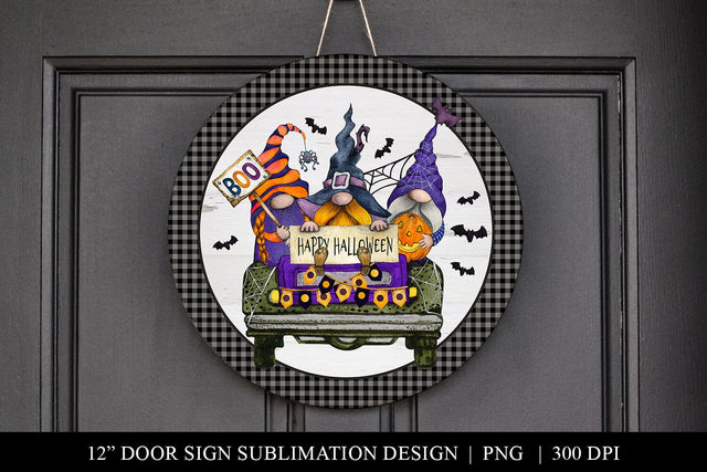 Halloween Gnome Door Sign Printable, Sublimation Graphic Sublimation BijouBay 