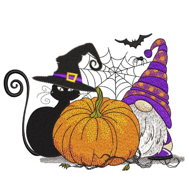Halloween Gnome Embroidery Design, 3 sizes, Instant Download Embroidery/Applique DESIGNS Nino Nadaraia 